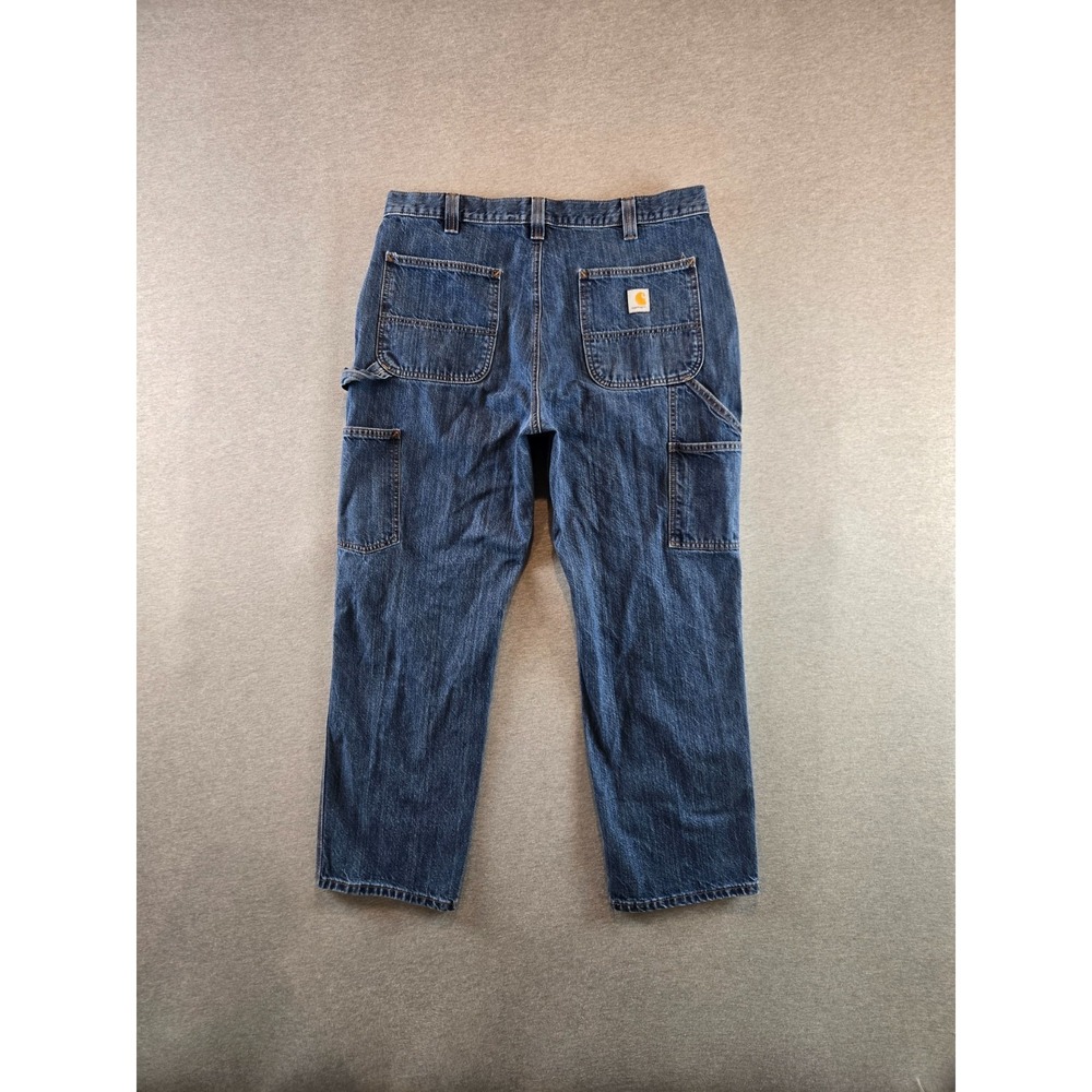 Carhartt Carpenter Jeans Mens 36x30 Blue Loose Fit Utility Denim BD4941-M
